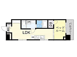 リビー東三国 1LDKの間取図画像
