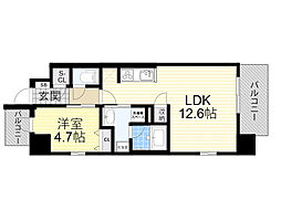 スプランディッドVIII 1LDKの間取図画像