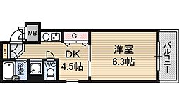 エステムコート新大阪 1DKの間取図画像