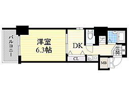エステムコート新大阪 1DKの間取図画像