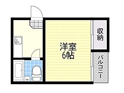 セントラルハイツ 1Kの間取図画像