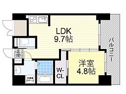 ノルデンハイム江坂アネックス 1LDKの間取図画像