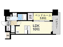 大阪市淀川区宮原5丁目マンション 1LDKの間取図画像