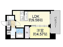 プレジオ塚本ASIAN 1LDKの間取図画像