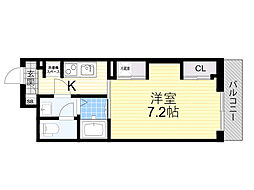 リブリ・江坂 1Kの間取図画像