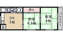 第二小田マンション 2DKの間取図画像