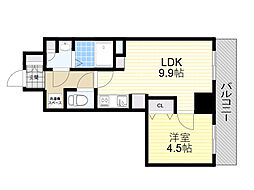 TOPAZ江坂 1LDKの間取図画像