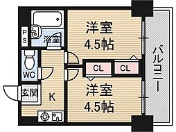 木川東エクセルハイツ 2Kの間取図画像