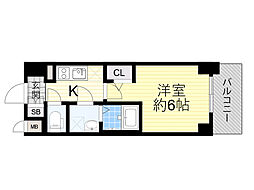 エスリード ザ・グラン大阪ノース 11階1Kの間取り