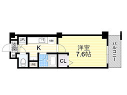 リヴェール 1Kの間取図画像