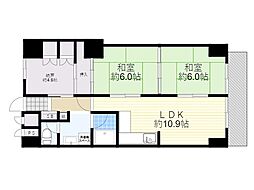 ライオンズマンション第6江坂 3LDKの間取図画像