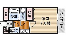 クローリス 1Kの間取図画像