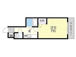 サンハイム螢ケ池第2 1Kの間取図画像