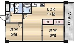 セントラルコート 2LDKの間取図画像