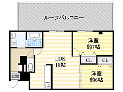 ラピス 2LDKの間取図画像