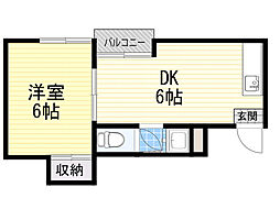 ラパンジール新大阪 1DKの間取図画像