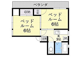 マンショングリーン 2Kの間取図画像