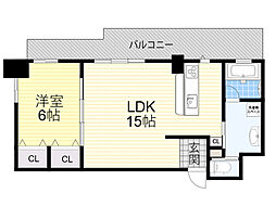 フェニックス緑地公園 1LDKの間取図画像