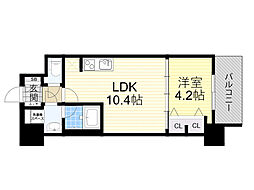 スプランディッド新大阪6 1LDKの間取図画像