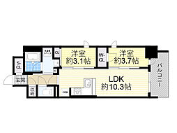 リビオメゾン新大阪 2LDKの間取図画像
