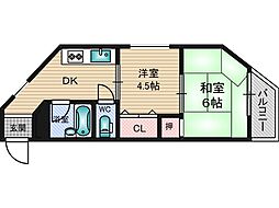 赤羽ハイツ 2DKの間取図画像