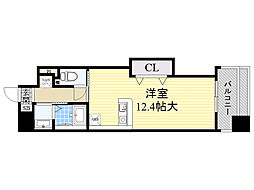パストラーレ江坂 ワンルームの間取図画像