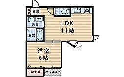 サンライフ桜塚 1LDKの間取図画像