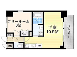 S-RESIDENCEESAKA ワンルームの間取図画像