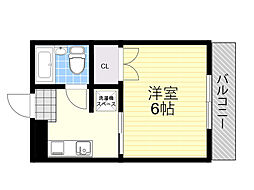 アペロイナノ 1Kの間取図画像
