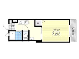 ラフィネ花屋敷 1Kの間取図画像