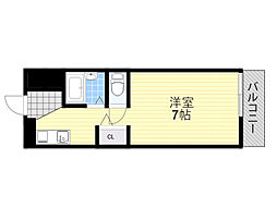 ルミエール箕面3 1Kの間取図画像