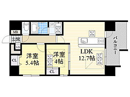 グランデージ池田栄本町 2LDKの間取図画像