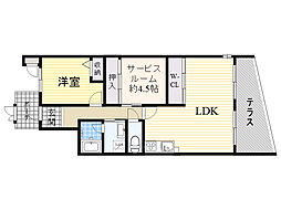 ロイヤル豊中千里園 1SLDKの間取図画像