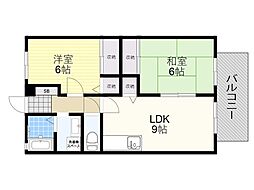 サンガーデン豊中 2LDKの間取図画像