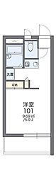 レオパレスキッショー2 1Kの間取図画像