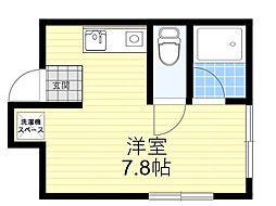 リッチアイランド ワンルームの間取図画像