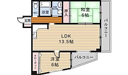 メゾン宮山 2LDKの間取図画像