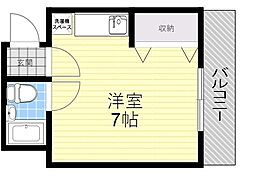 キャピタルハウス栄町 ワンルームの間取図画像