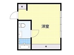 チサンマンション第3新大阪 ワンルームの間取図画像