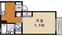 パセオ間谷 1Kの間取図画像