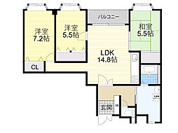 プライムアーク 3LDKの間取図画像