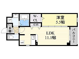 フレシール 1LDKの間取図画像