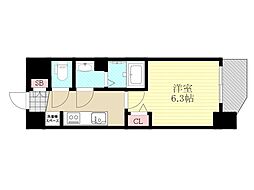 プレサンスブルーム東三国 1Kの間取図画像