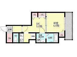 アドバンス新大阪6ビオラ 1DKの間取図画像