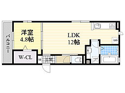 エスポワール 1LDKの間取図画像