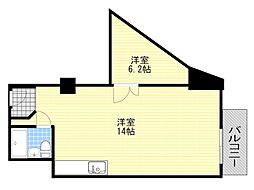 フルーレ新大阪 1LDKの間取図画像