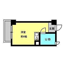 フロントリバー豊中 ワンルームの間取図画像