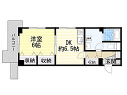 千里ハイツ 1DKの間取図画像
