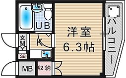 シャトー栄根2 1Kの間取図画像