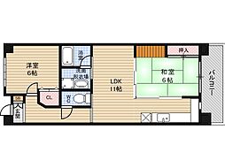クリスタルシャトー 2LDKの間取図画像